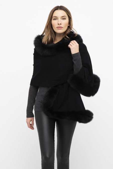 Fur Trim Wrap - Kinross Cashmere