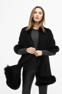 Fur Trim Wrap - Kinross Cashmere