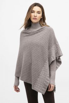 Plaited Border Poncho - Kinross Cashmere