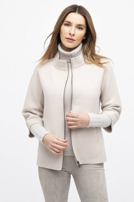 Short Mock Zip Jacket - Kinross Cashmere