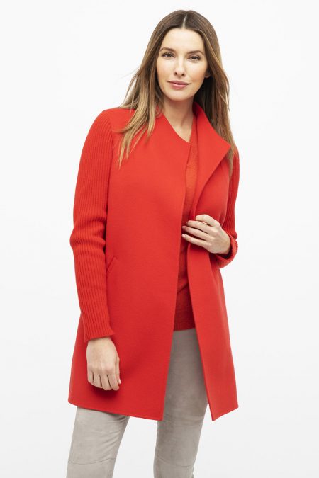 Rib Sleeve Coat - Kinross Cashmere