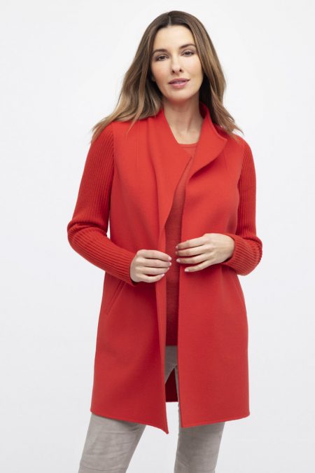 Rib Sleeve Coat - Kinross Cashmere