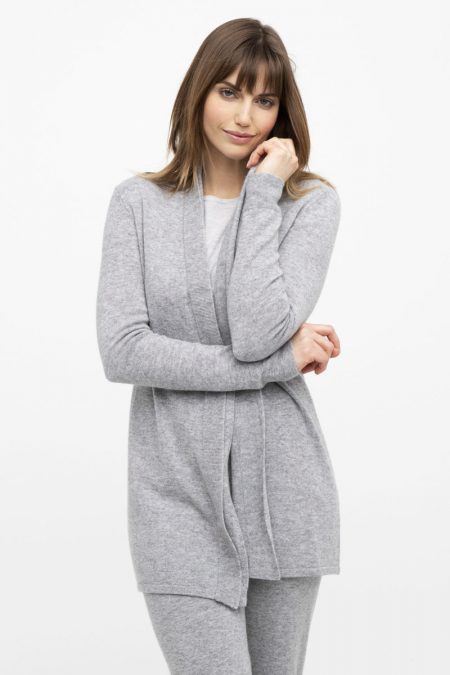 Double Trim Short Robe - Kinross Cashmere