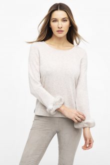 Fur Trim Balletneck - Kinross Cashmere