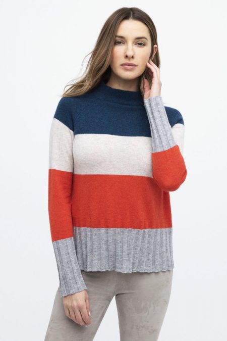 Wide Stripe Funnel - Kinross Cashmere