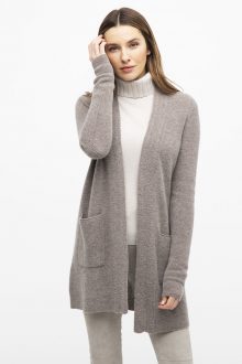 Textured Stitch Rib Cardigan - Kinross Cashmere