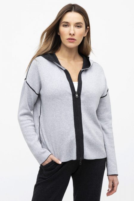 Reversible Zip Hoodie - Kinross Cashmere