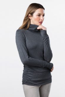 Ruched Turtleneck - Kinross Cashmere