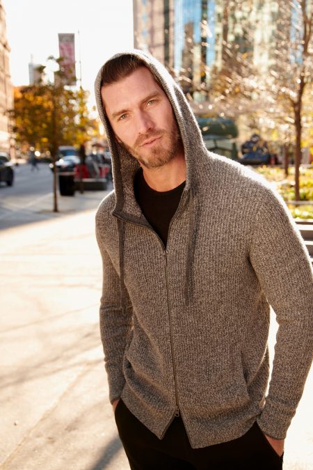 Marled Rib Zip Hoodie