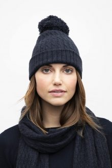 Cable Pompom Hat - Kinross Cashmere