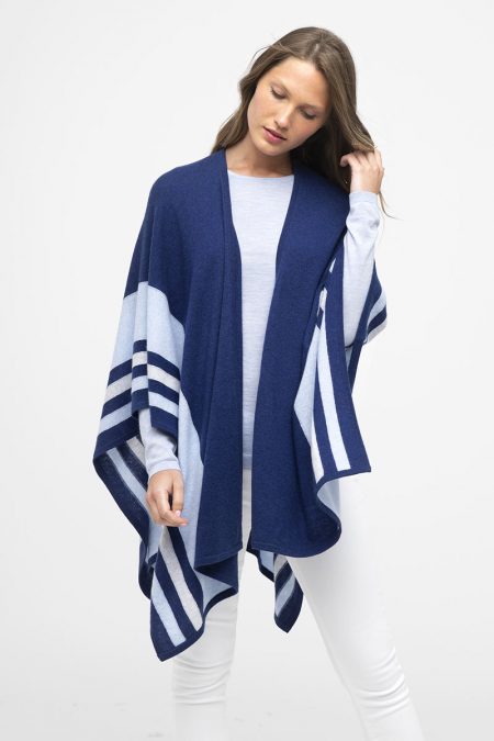 Stripe Ruana - Kinross Cashmere