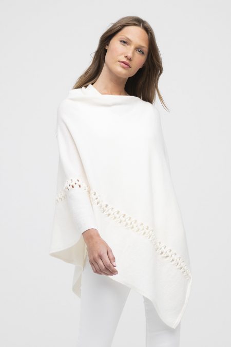 Twist Stitch Poncho - Kinross Cashmere