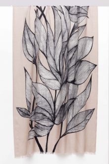 Botanical Leaf Print Scarf - Birch Multi - Kinross Cashmere