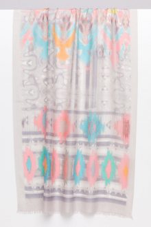 Filigree Ikat Print Scarf - Birch Multi - Kinross Cashmere