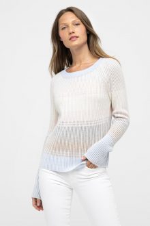 Plaited Stripe Boatneck - Kinross Cashmere