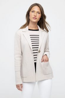 DBL Knit Notch Collar Cardigan - Kinross Cashmere