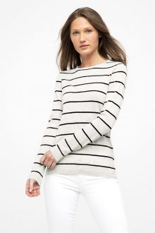 Worsted Stripe Crew - Kinross Cashmere