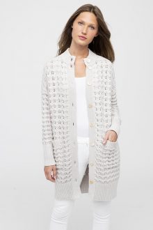 Long Texture Cardigan - Kinross Cashmere