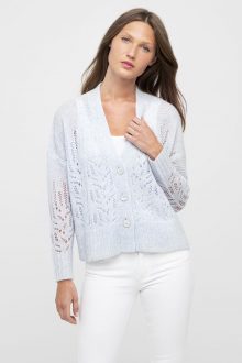 Openwork Vee Cardigan - Kinross Cashmere