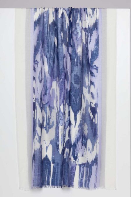 Ibiza Ikat Print Scarf- Kinross Cashmere