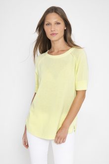 S/S Round Hem Pullover - Kinross Cashmere