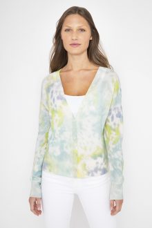 Splash Print Cardigan - Kinross Cashmere