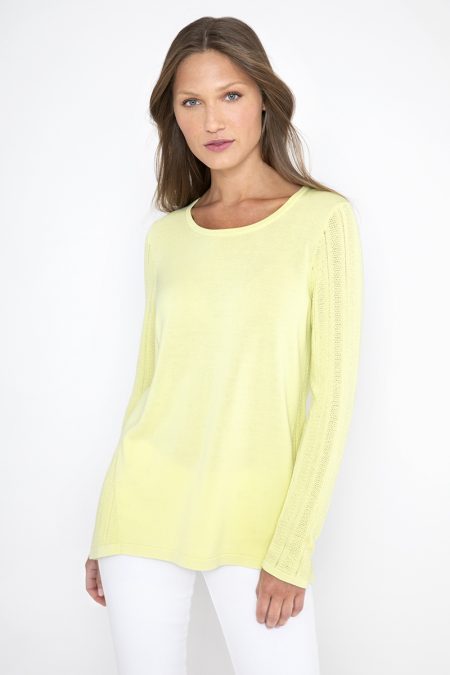 Rib High Low Crew - Kinross Cashmere