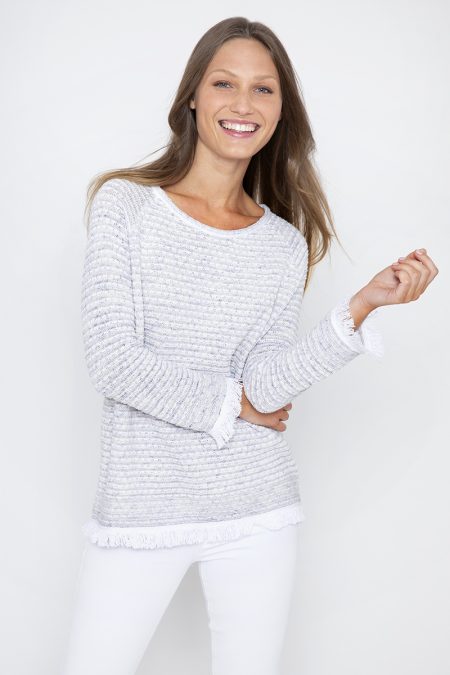 Texture Fringe Pullover - Kinross Cashmere