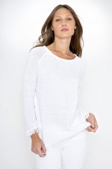 Texture Fringe Pullover - Kinross Cashmere