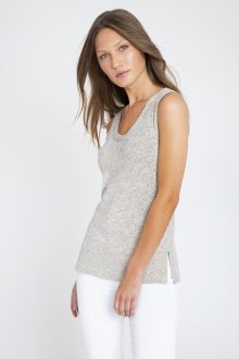 Garter Trim Tank - Kinross Cashmere