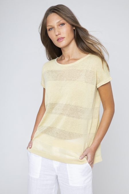 Shadow Stripe Tee - Kinross Cashmere