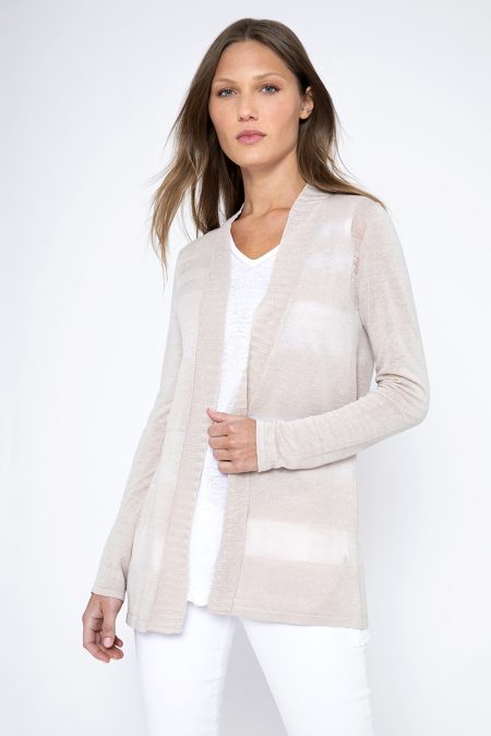 Shadow Stripe Cardigan - Kinross Cashmere