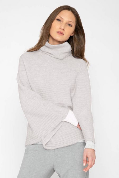 Circular Rib Poncho - Kinross Cashmere