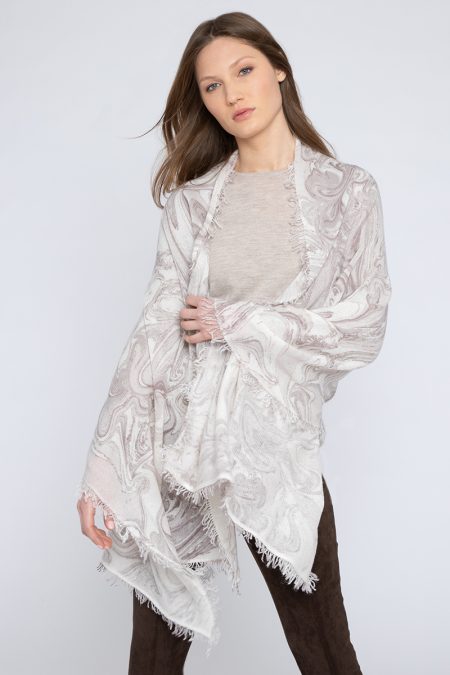 Marble Fringe Wrap - Kinross Cashmere