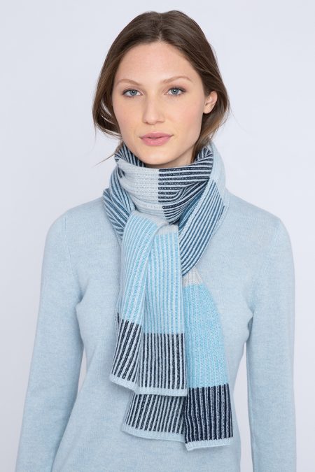 Plaited Colorblock Scarf - Kinross Cashmere