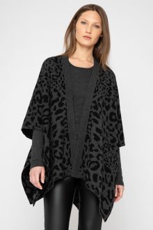 Leopard Reversible Ruana - Kinross Cashmere