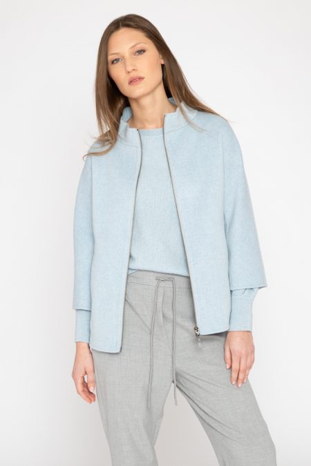 Short Zip Mock Jacket - Kinross Cashmere