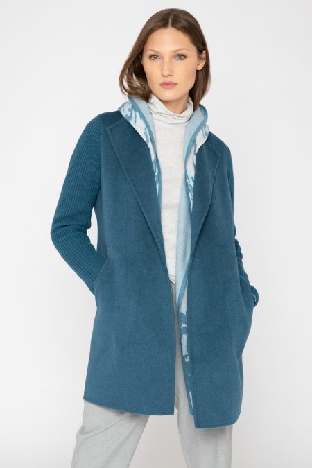 Rib Sleeve Coat - Kinross Cashmere