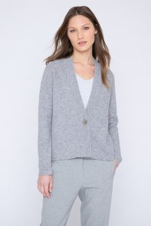 Sgl Button Rib Cardigan - Kinross Cashmere