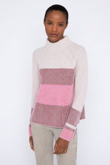 Plaited Stripe Funnel - Kinross Cashmere