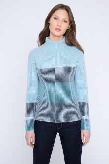 Plaited Stripe Funnel - Kinross Cashmere