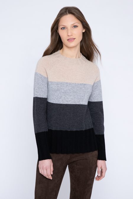 Wide Stripe Crew - Kinross Cashmere