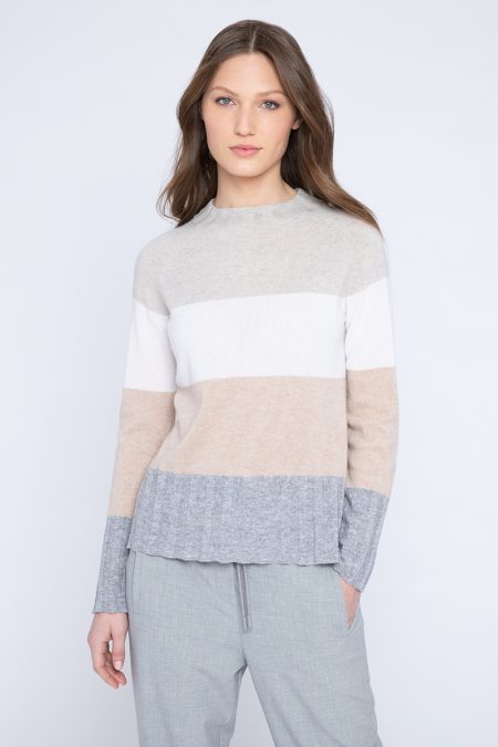 Wide Stripe Crew - Kinross Cashmere