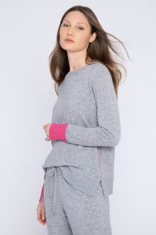 Contrast Trim Crew - Kinross Cashmere