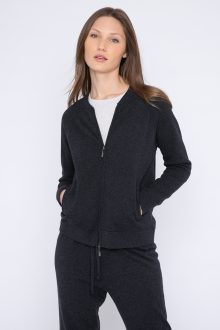 Baseball Zip Cardigan - Kinross Cashmere