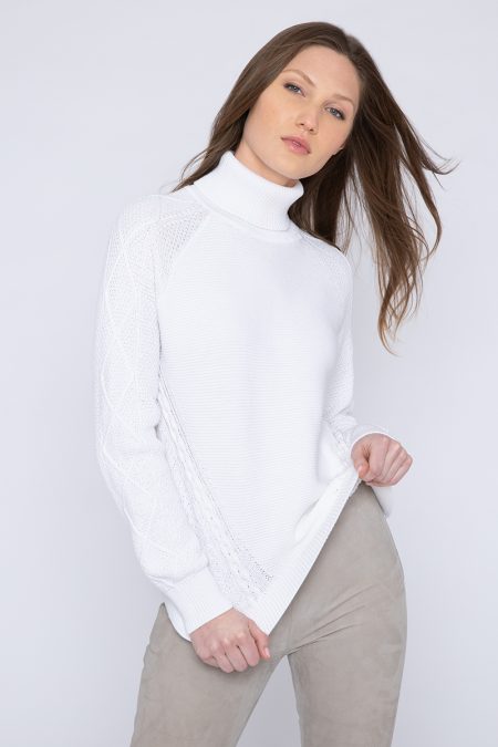 Cable Turtleneck - Kinross Cashmere