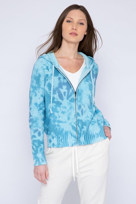 Splash Print Zip Hoodie - Kinross Cashmere