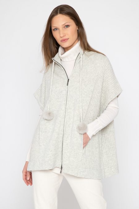 Oversized Zip Mock Cardigan - Kinross Cashmere