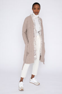 Fringe Cable Cardigan - Kinross Cashmere