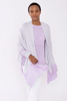 Contrast Trim Ruana - Kinross Cashmere